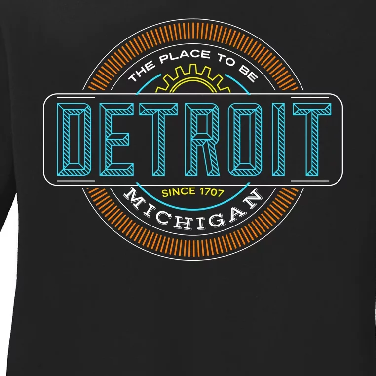 Detroit Emblem Since 1707 Ladies Long Sleeve Shirt