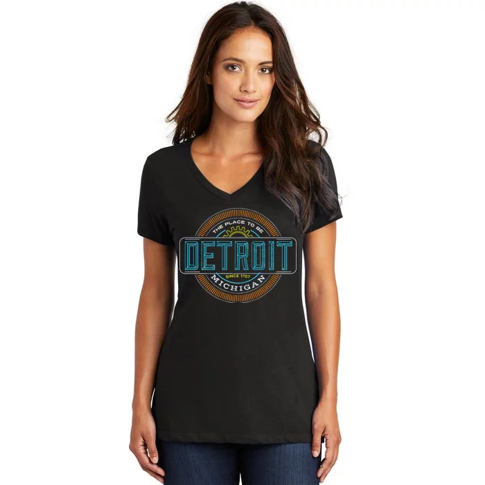 Detroit Emblem Since 1707 Women's V-Neck T-Shirt