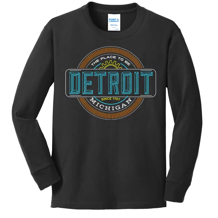 Detroit Emblem Since 1707 Kids Long Sleeve Shirt