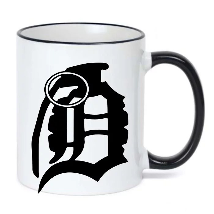 Detroit English D Grenade Michigan Logo Black Color Changing Mug