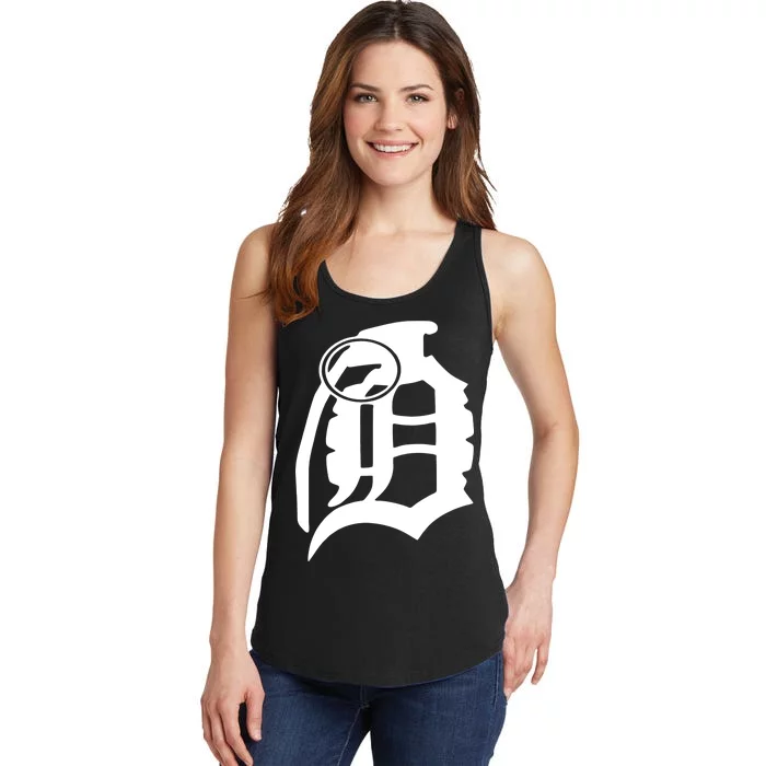 Detroit English D Grenade Michigan Logo Ladies Essential Tank