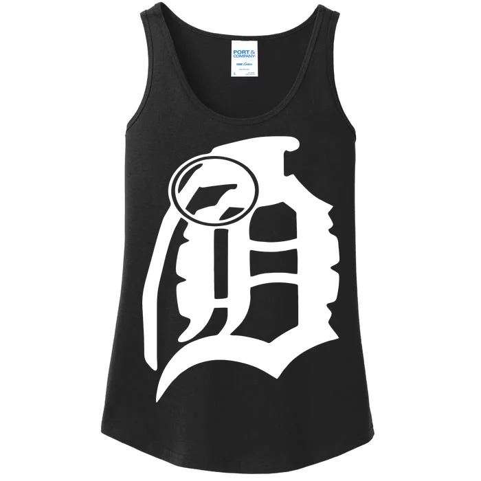 Detroit English D Grenade Michigan Logo Ladies Essential Tank