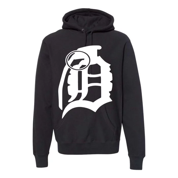 Detroit English D Grenade Michigan Logo Premium Hoodie