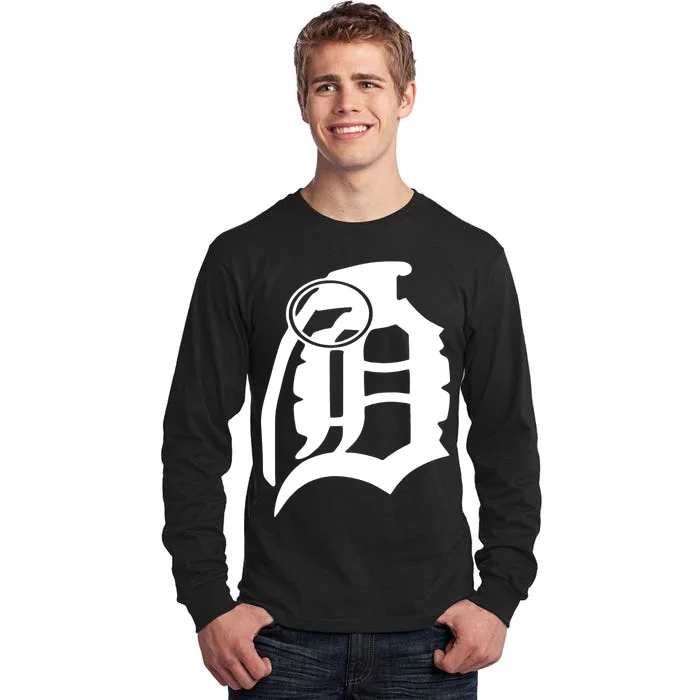 Detroit English D Grenade Michigan Logo Tall Long Sleeve T-Shirt