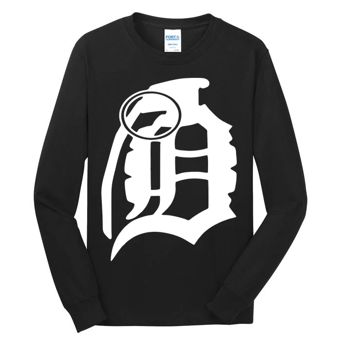 Detroit English D Grenade Michigan Logo Tall Long Sleeve T-Shirt