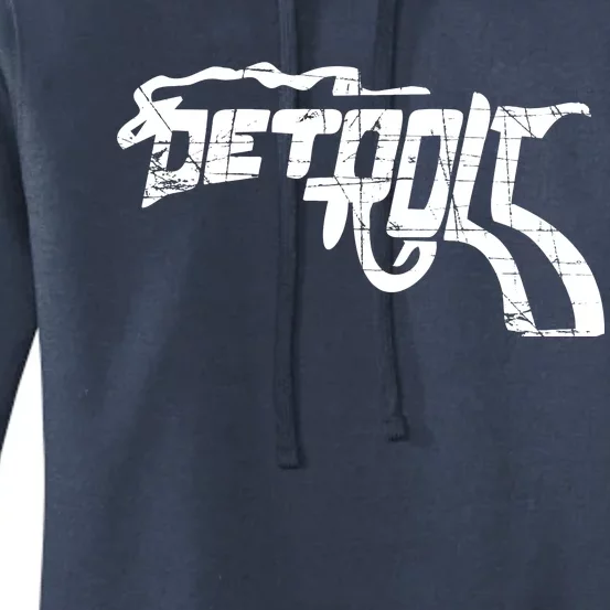 Detroit Gun n Smoke Revolver Women's Pullover Hoodie