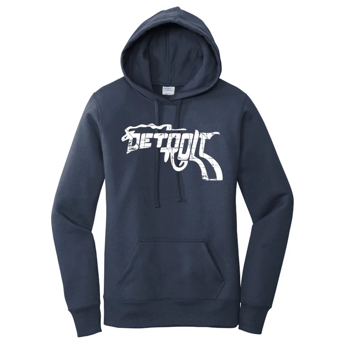 Detroit Gun n Smoke Revolver Women's Pullover Hoodie