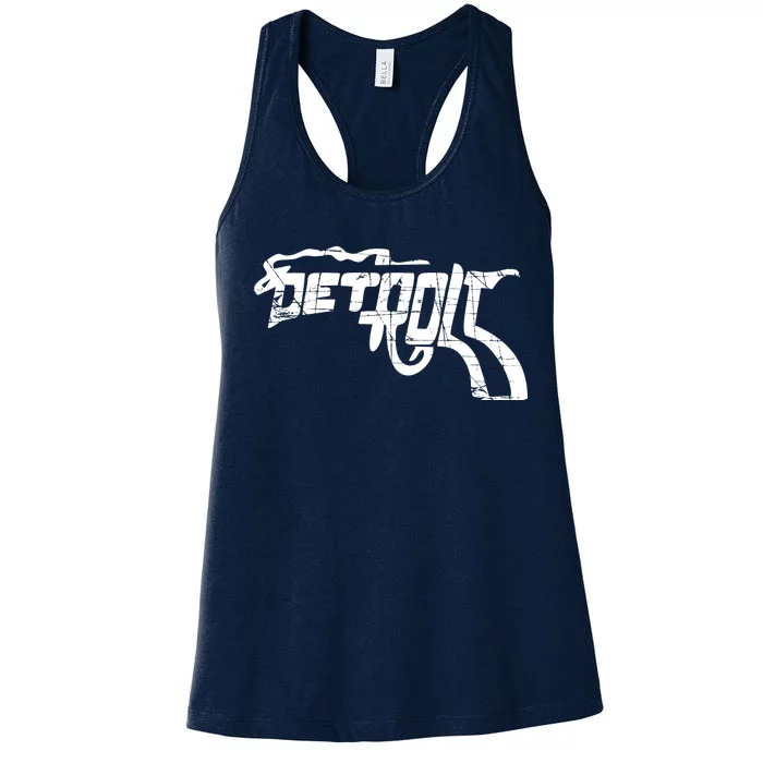 Detroit Gun n Smoke Revolver Women's Racerback Tank