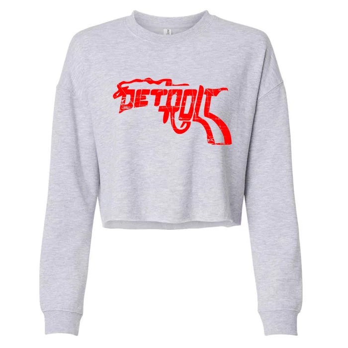 Detroit Gun n Smoke Revolver Cropped Pullover Crew