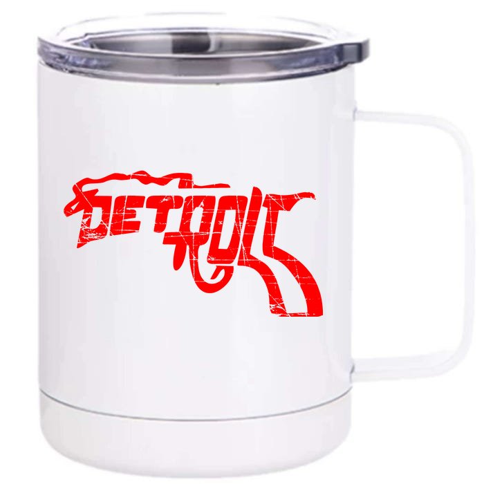 Detroit Gun n Smoke Revolver Front & Back 12oz Stainless Steel Tumbler Cup