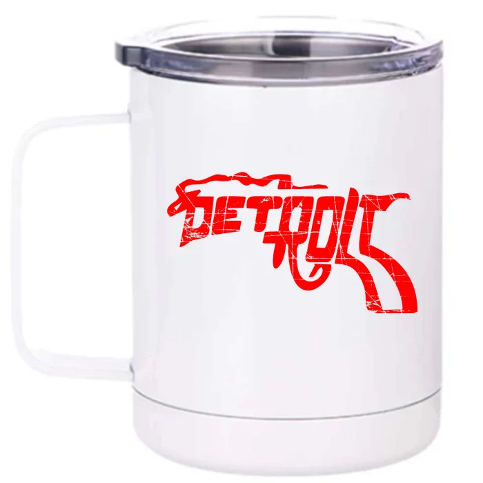 Detroit Gun n Smoke Revolver Front & Back 12oz Stainless Steel Tumbler Cup