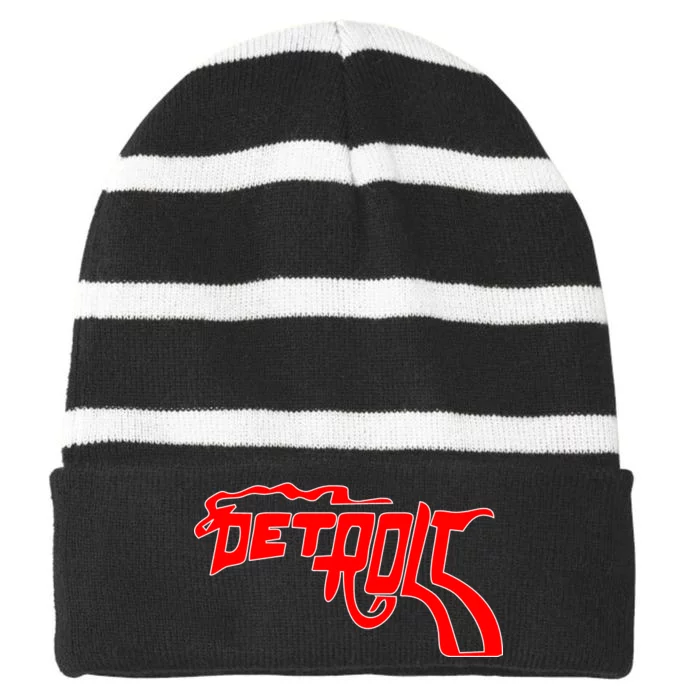 Detroit Gun Smoke Revolver Striped Beanie with Solid Band