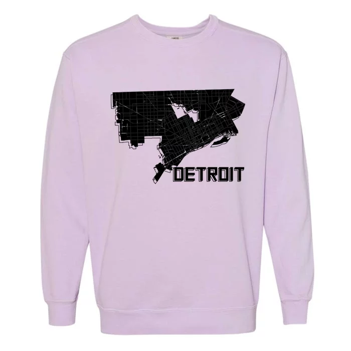 Detroit Illustration Map Garment-Dyed Sweatshirt