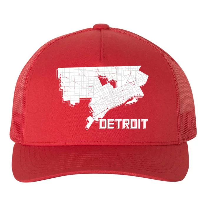 Detroit Illustration Map Yupoong Adult 5-Panel Trucker Hat