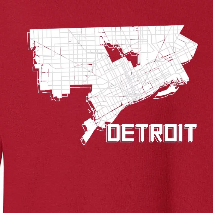 Detroit Illustration Map Toddler Sweatshirt