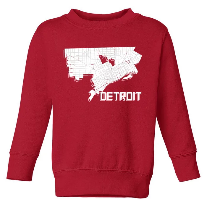 Detroit Illustration Map Toddler Sweatshirt