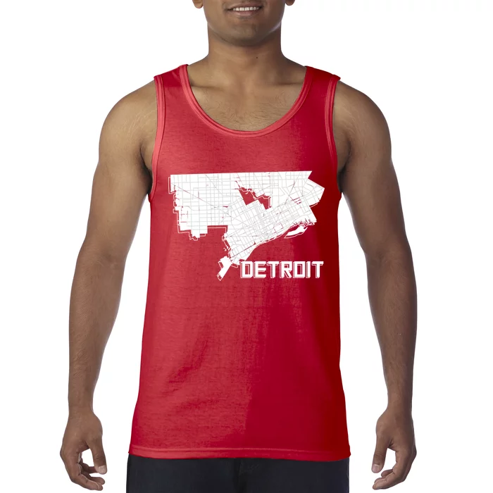 Detroit Illustration Map Tank Top