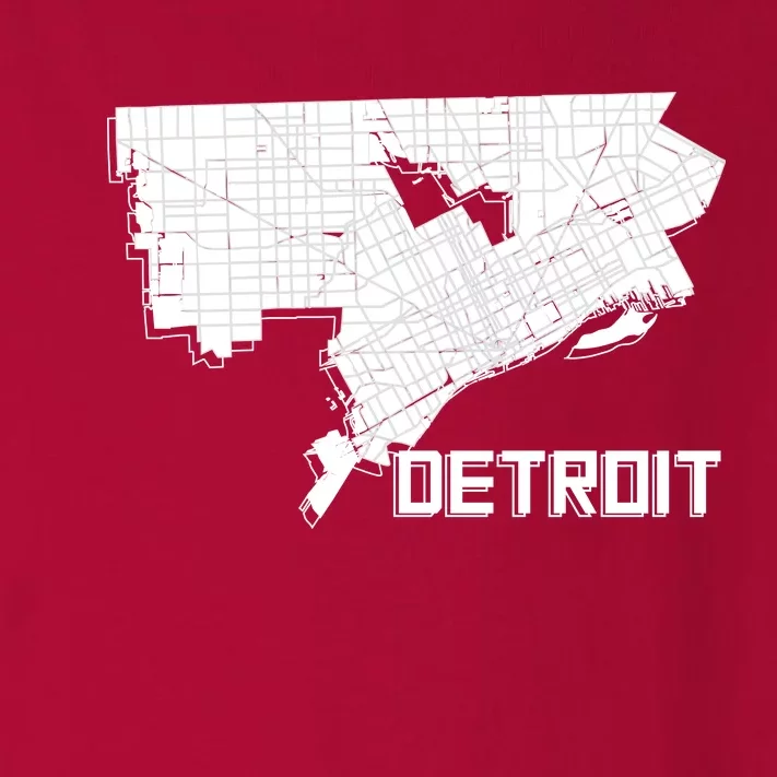 Detroit Illustration Map Toddler Long Sleeve Shirt