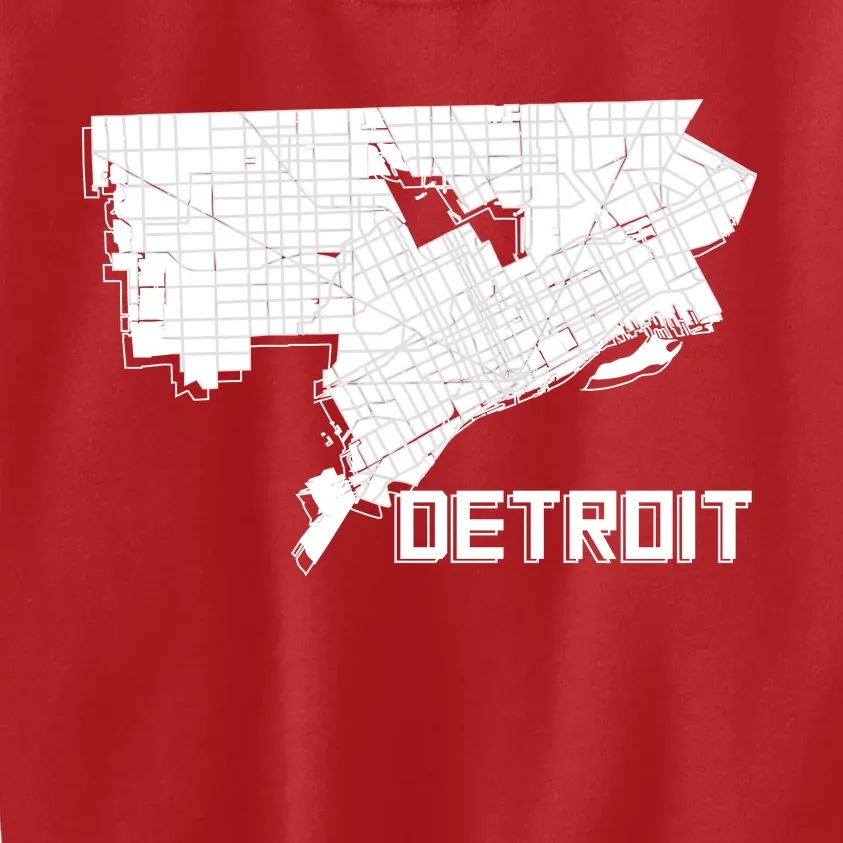 Detroit Illustration Map Kids Sweatshirt