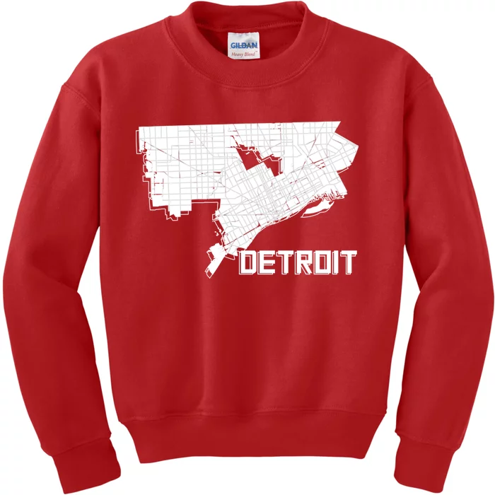 Detroit Illustration Map Kids Sweatshirt