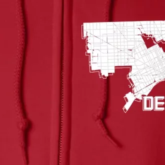 Detroit Illustration Map Full Zip Hoodie