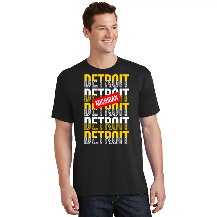 Detroit Michigan Typography T-Shirt