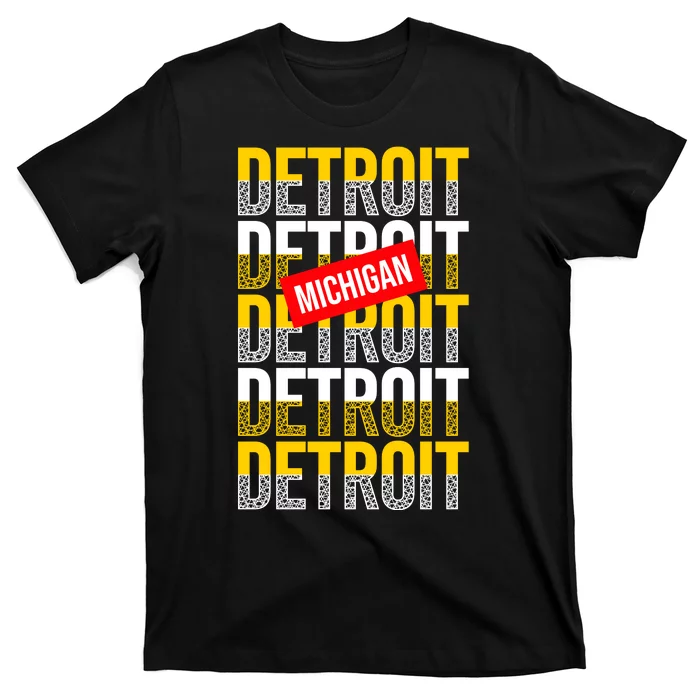 Detroit Michigan Typography T-Shirt