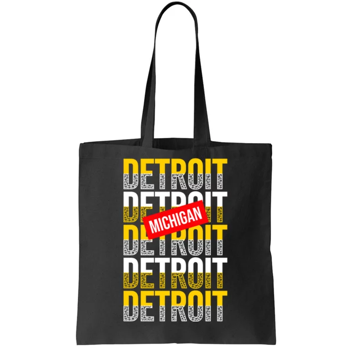 Detroit Michigan Typography Tote Bag