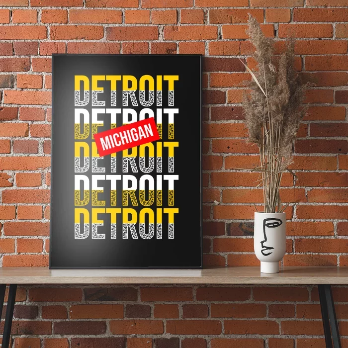 Detroit Michigan Typography Poster