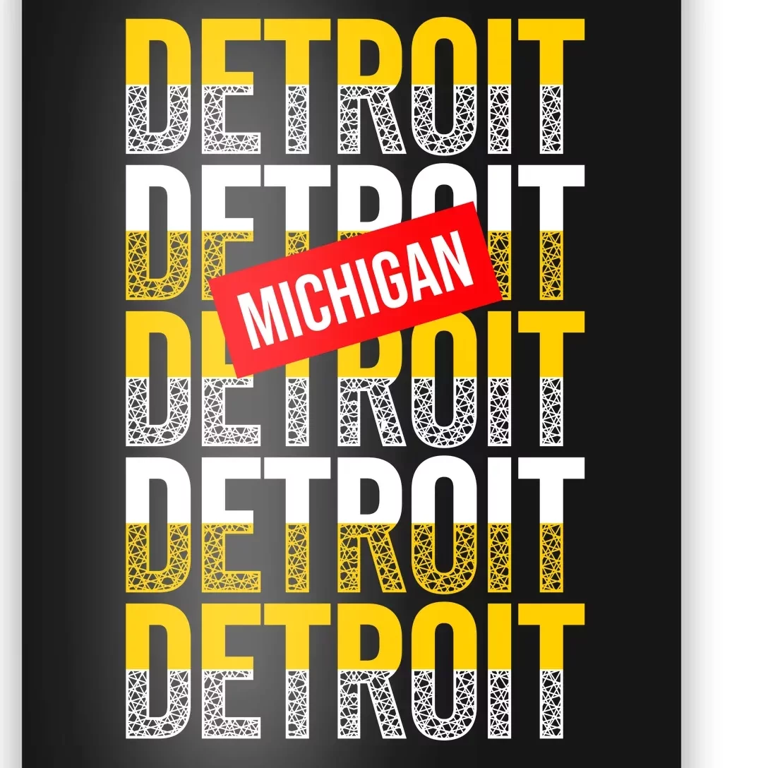 Detroit Michigan Typography Poster