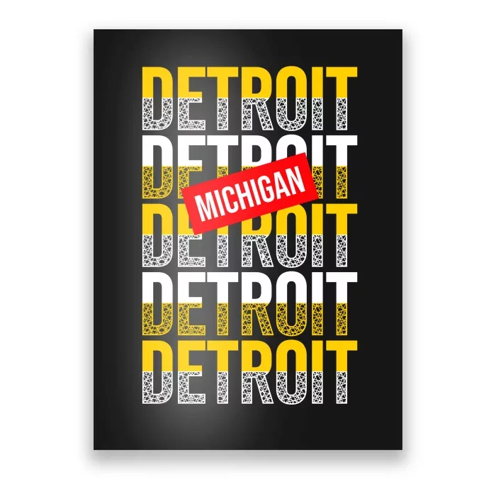 Detroit Michigan Typography Poster