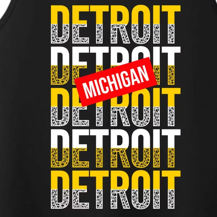 Detroit Michigan Typography Performance Tank