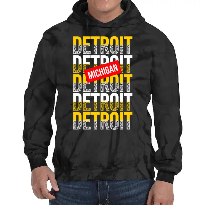 Detroit Michigan Typography Tie Dye Hoodie