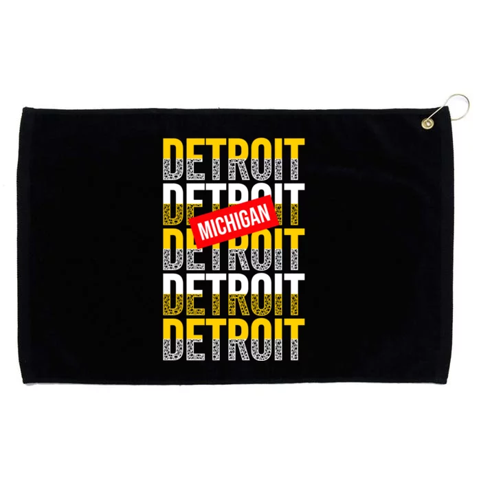 Detroit Michigan Typography Grommeted Golf Towel