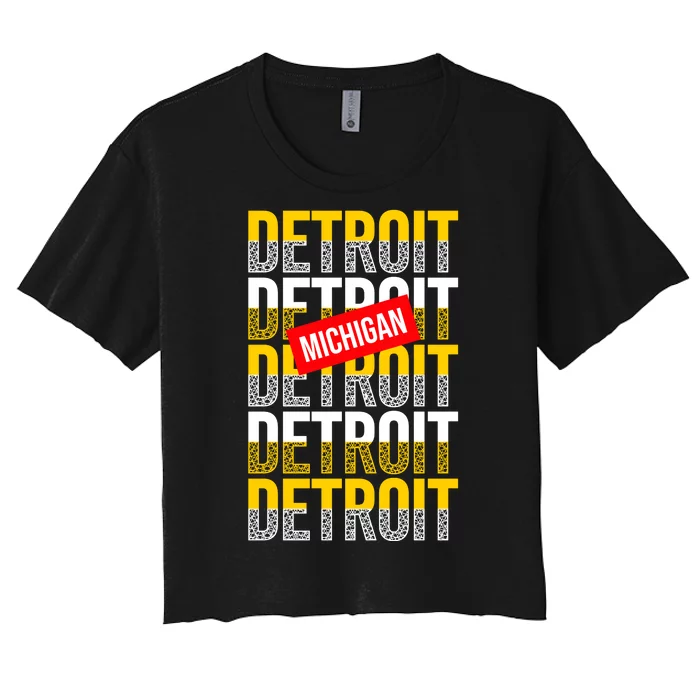 Detroit Michigan Typography Women's Crop Top Tee