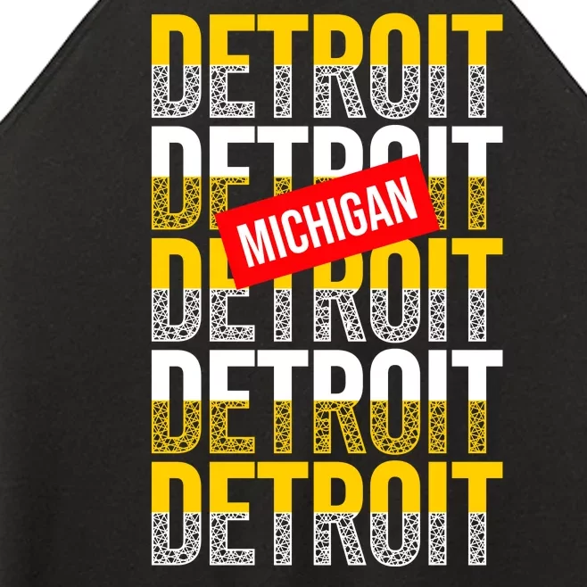 Detroit Michigan Typography Women’s Perfect Tri Rocker Tank