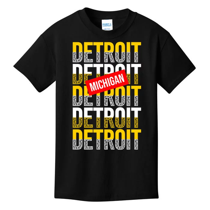 Detroit Michigan Typography Kids T-Shirt