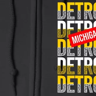 Detroit Michigan Typography Full Zip Hoodie