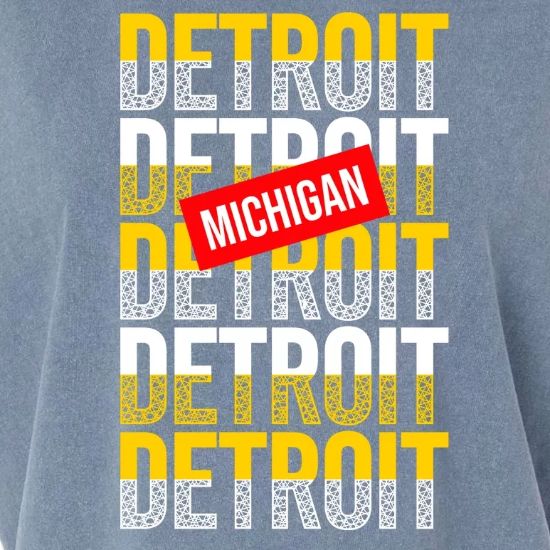 Detroit Michigan Typography Garment-Dyed Women's Muscle Tee