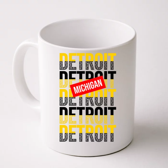 Detroit Michigan Typography Front & Back Coffee Mug