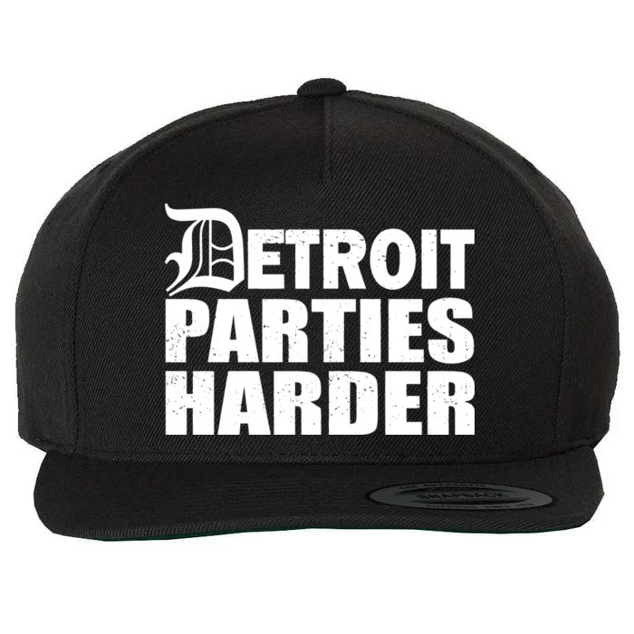 Detroit Parties Harder Wool Snapback Cap