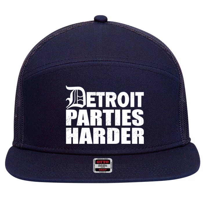 Detroit Parties Harder 7 Panel Mesh Trucker Snapback Hat