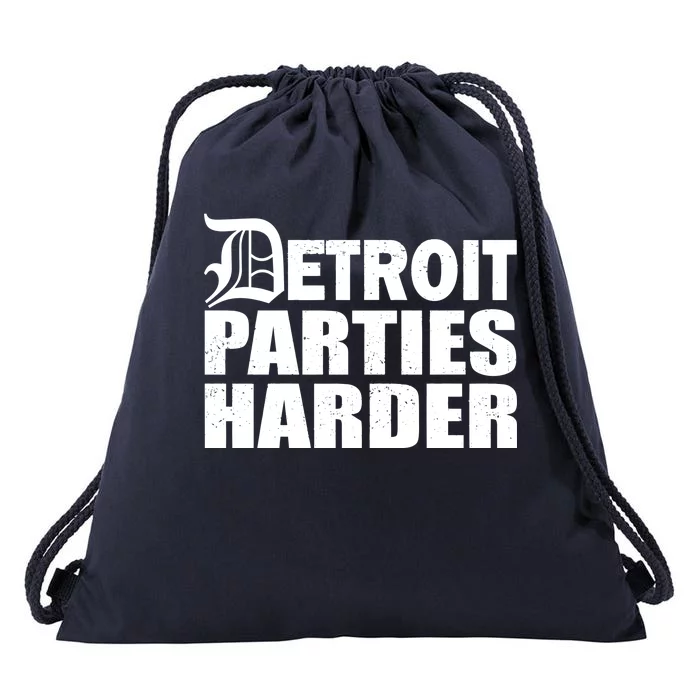 Detroit Parties Harder Drawstring Bag