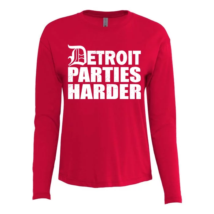 Detroit Parties Harder Womens Cotton Relaxed Long Sleeve T-Shirt