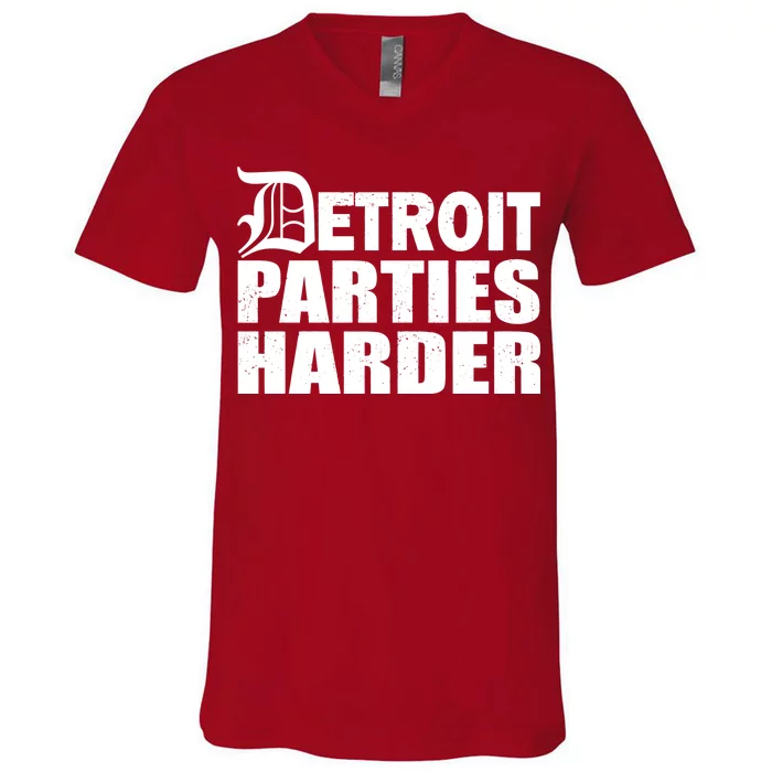 Detroit Parties Harder V-Neck T-Shirt