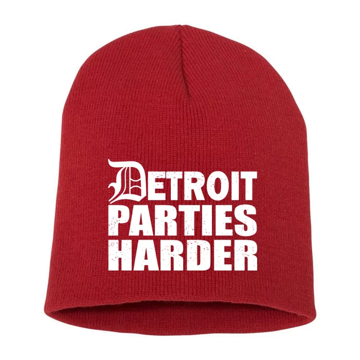 Detroit Parties Harder Short Acrylic Beanie