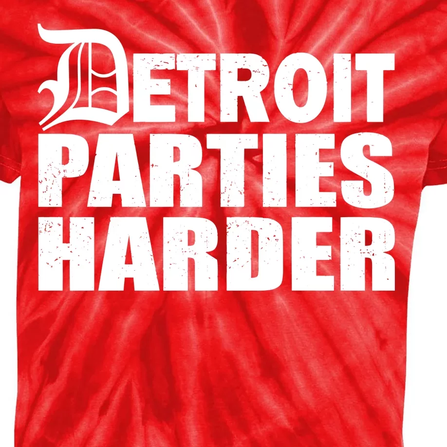 Detroit Parties Harder Kids Tie-Dye T-Shirt