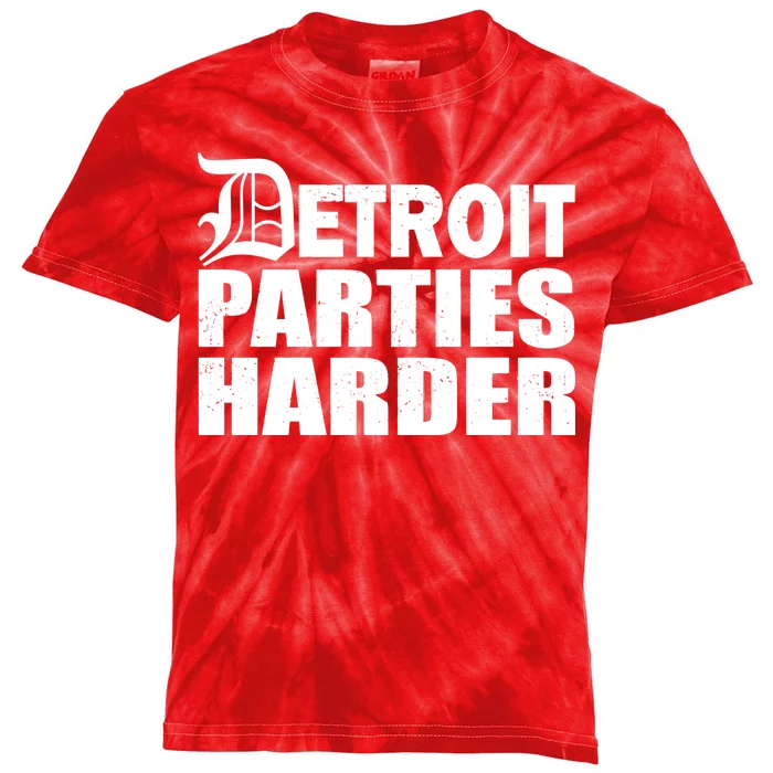 Detroit Parties Harder Kids Tie-Dye T-Shirt