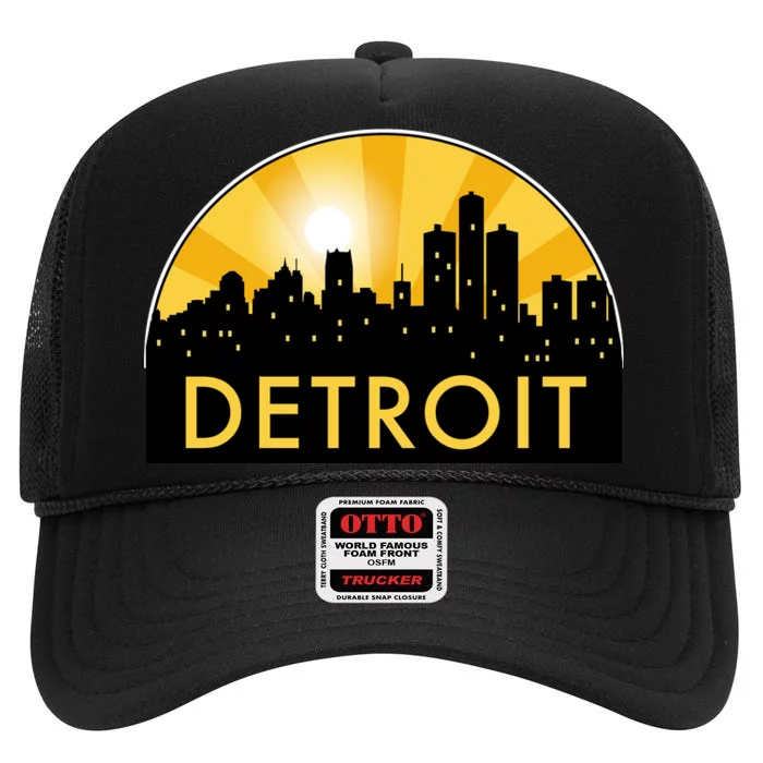 Detroit Record Logo High Crown Mesh Trucker Hat