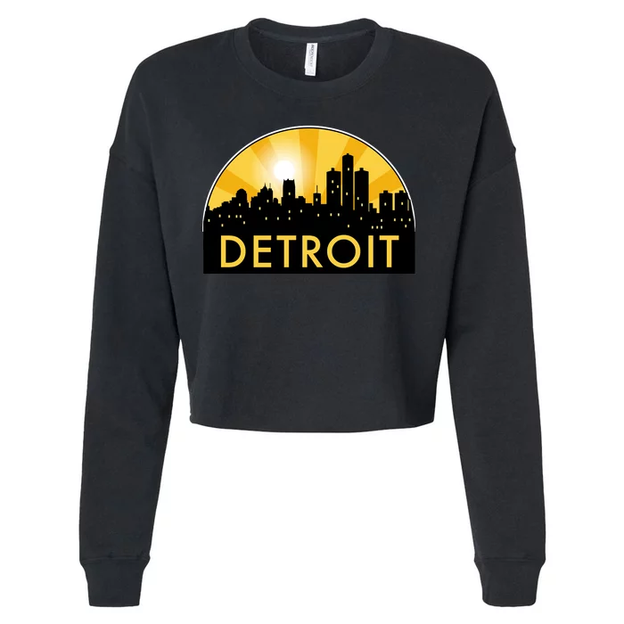 Detroit Record Logo Cropped Pullover Crew